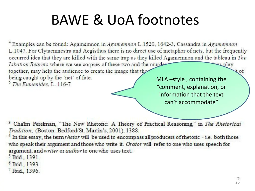 bawe uoa footnotes