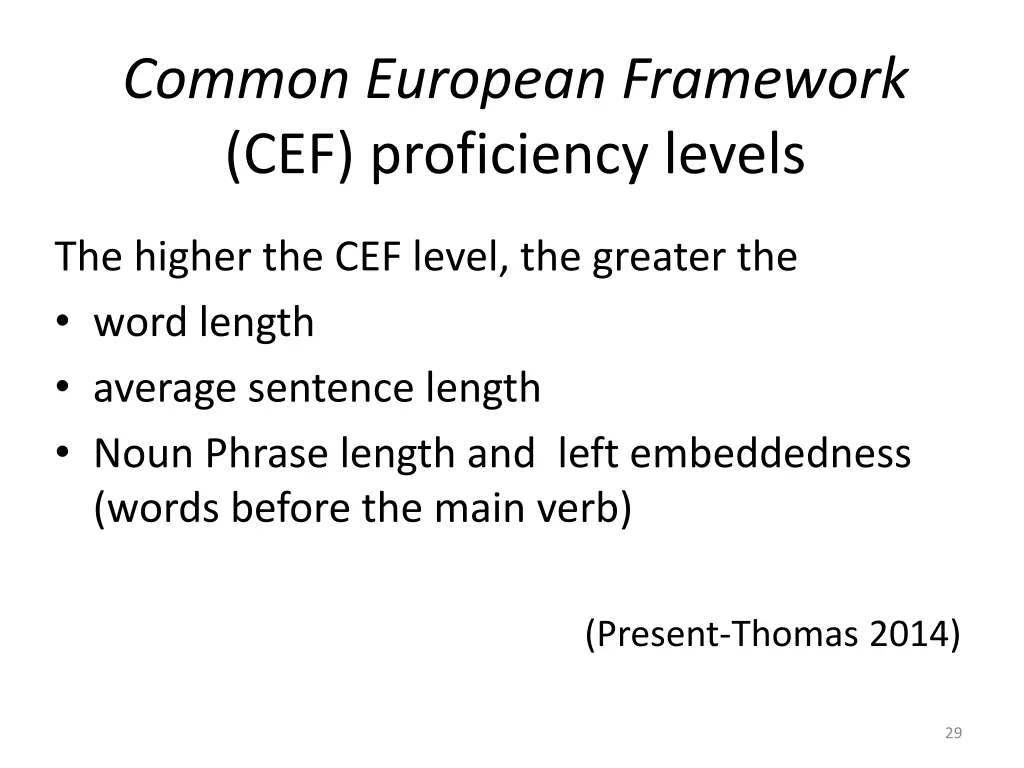 common european framework cef proficiency levels