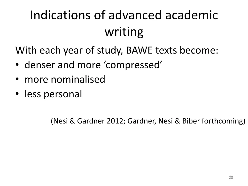 indications of advanced academic writing