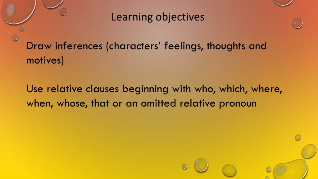 learning objectives