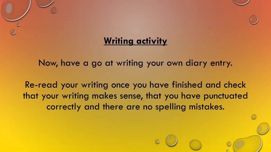 writing activity