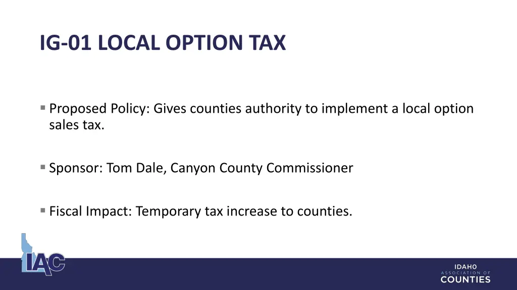 ig 01 local option tax