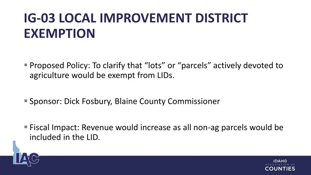 ig 03 local improvement district exemption