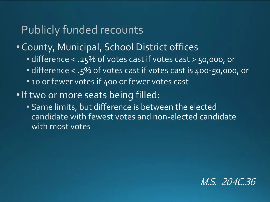 publicly funded recounts 1