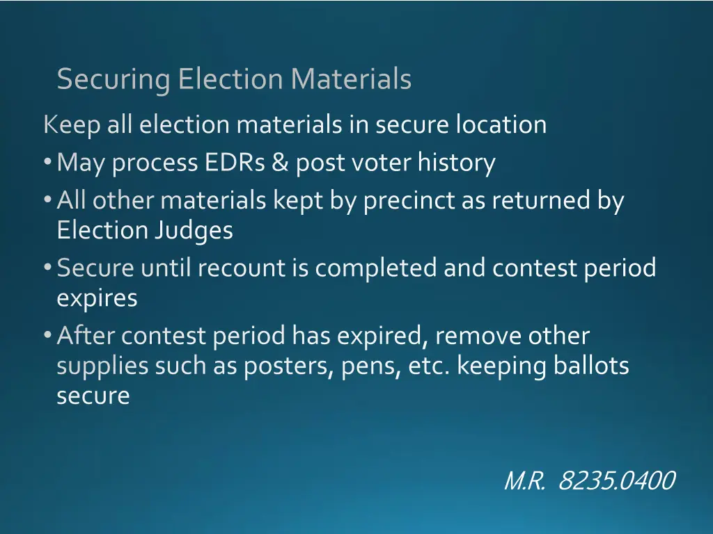 securing election materials