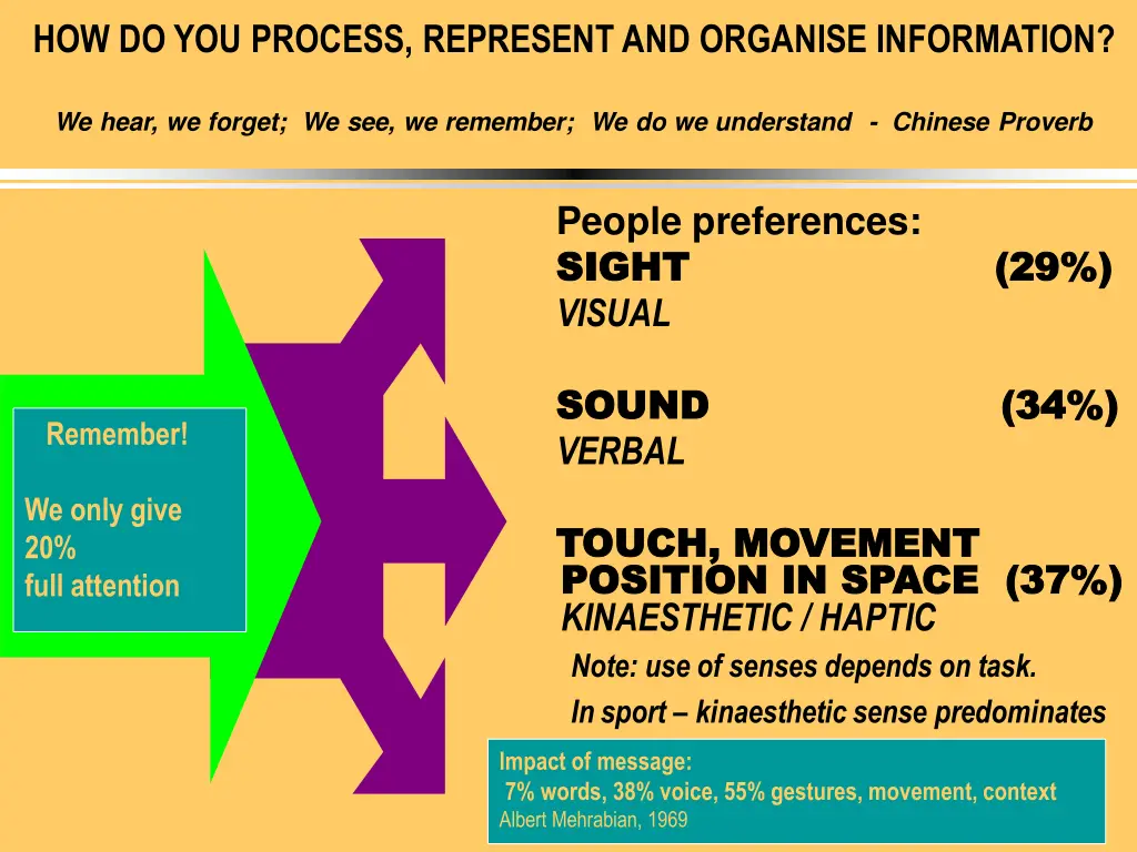 how do you process represent and organise