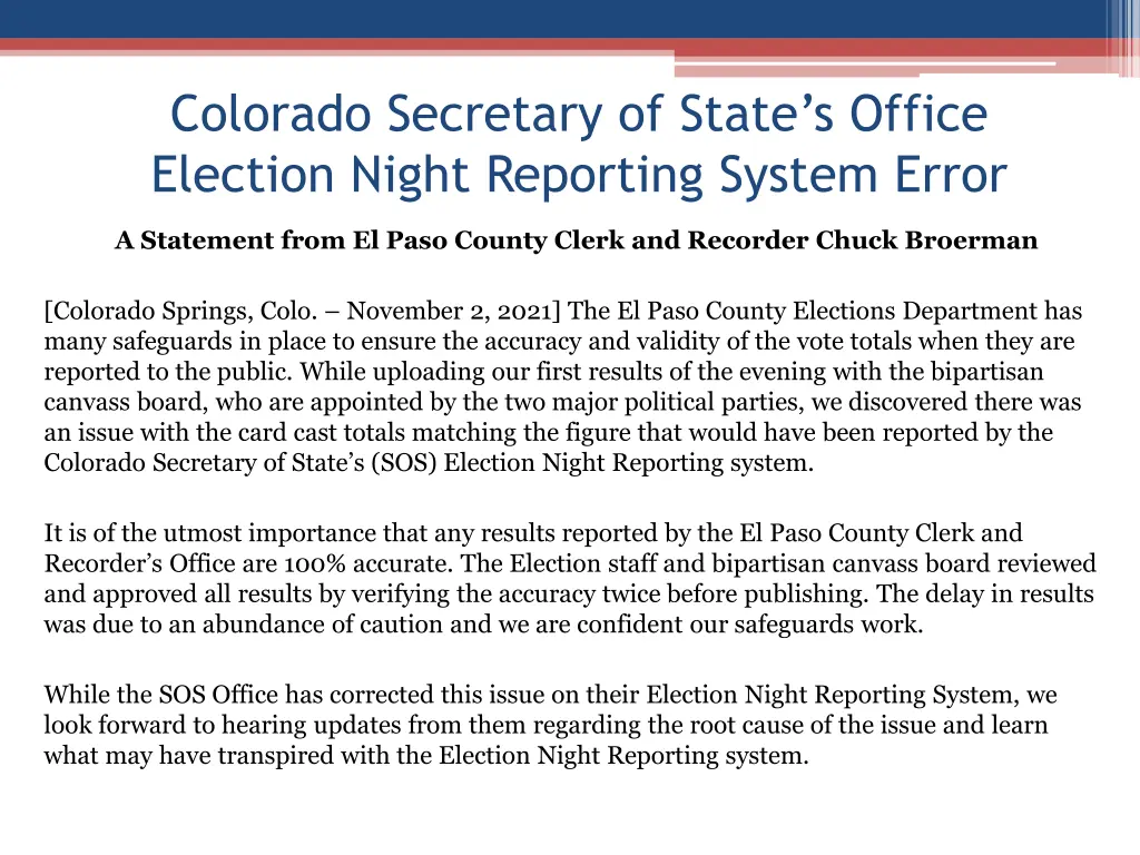 colorado secretary of state s office election