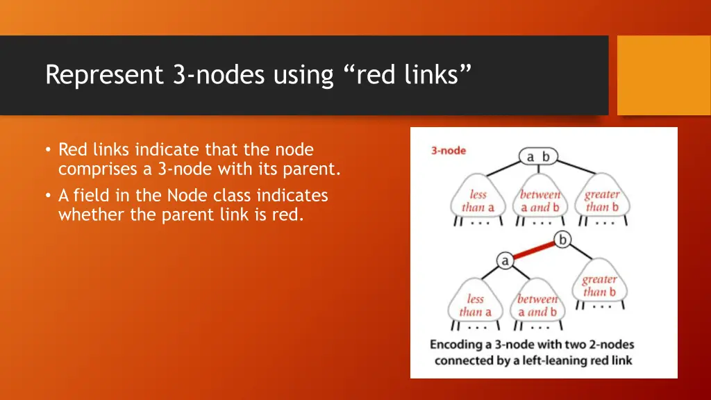 represent 3 nodes using red links