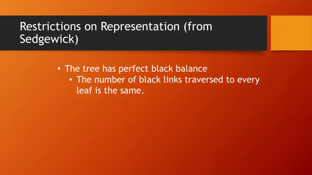 restrictions on representation from sedgewick 2