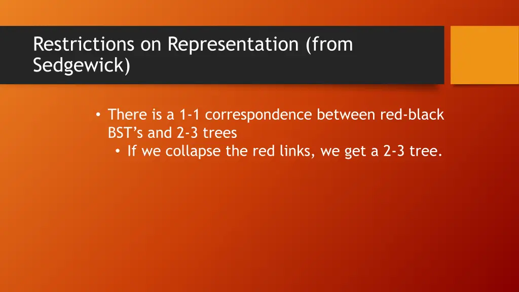 restrictions on representation from sedgewick 3