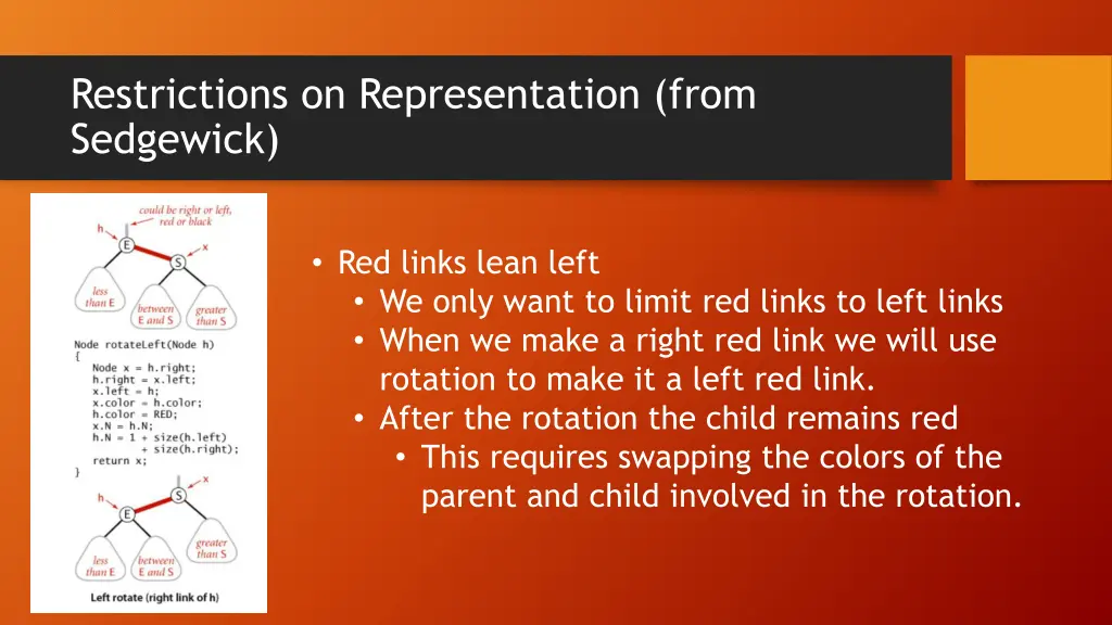 restrictions on representation from sedgewick