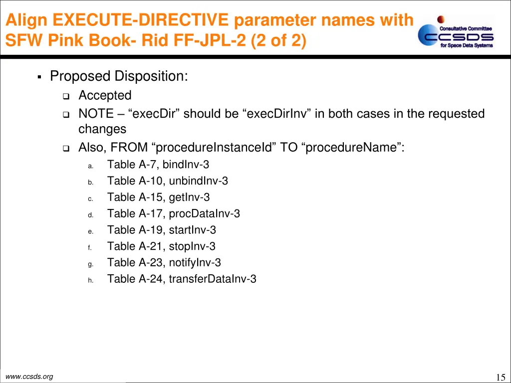 align execute directive parameter names with 1