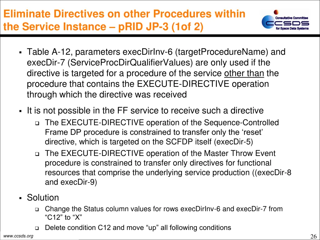 eliminate directives on other procedures within