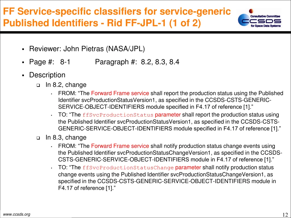 ff service specific classifiers for service