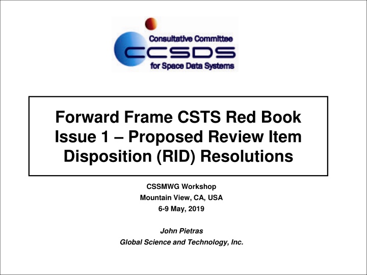 forward frame csts red book issue 1 proposed