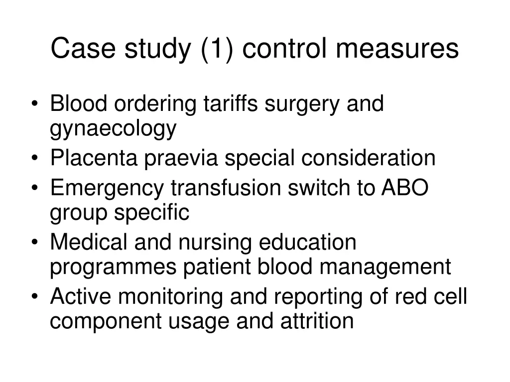 case study 1 control measures