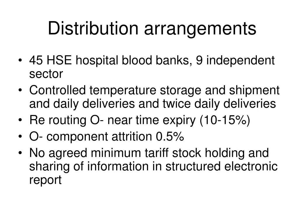 distribution arrangements