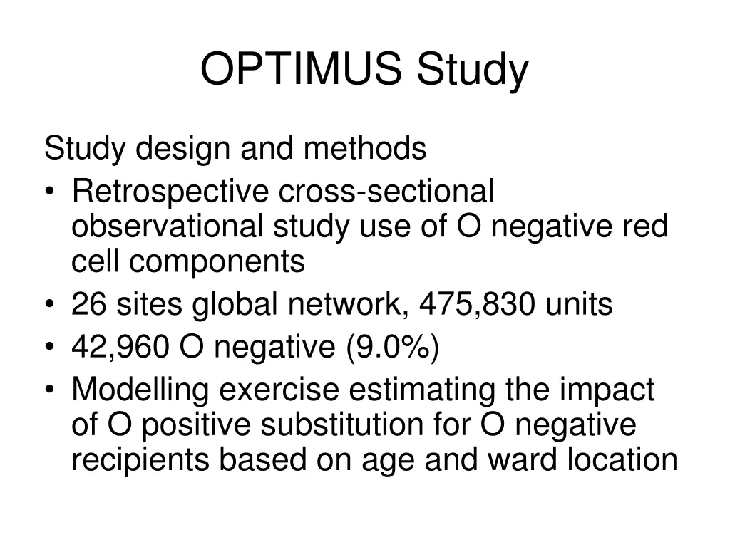 optimus study