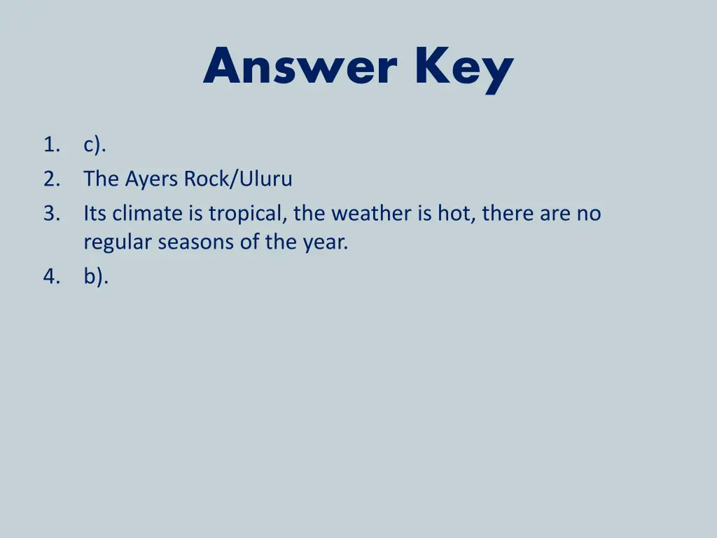 answer key