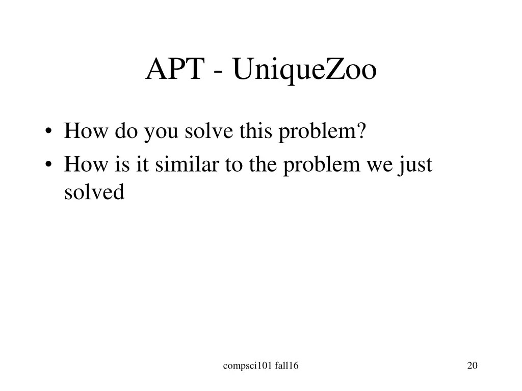 apt uniquezoo