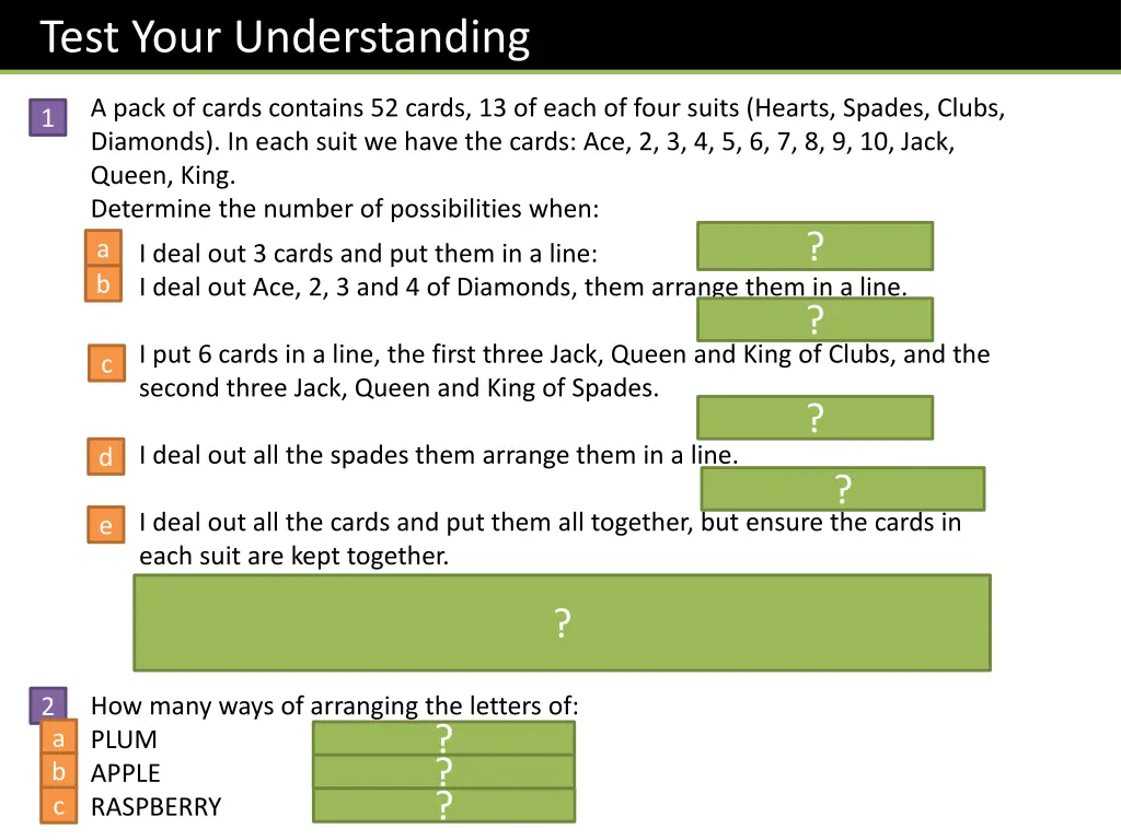 test your understanding