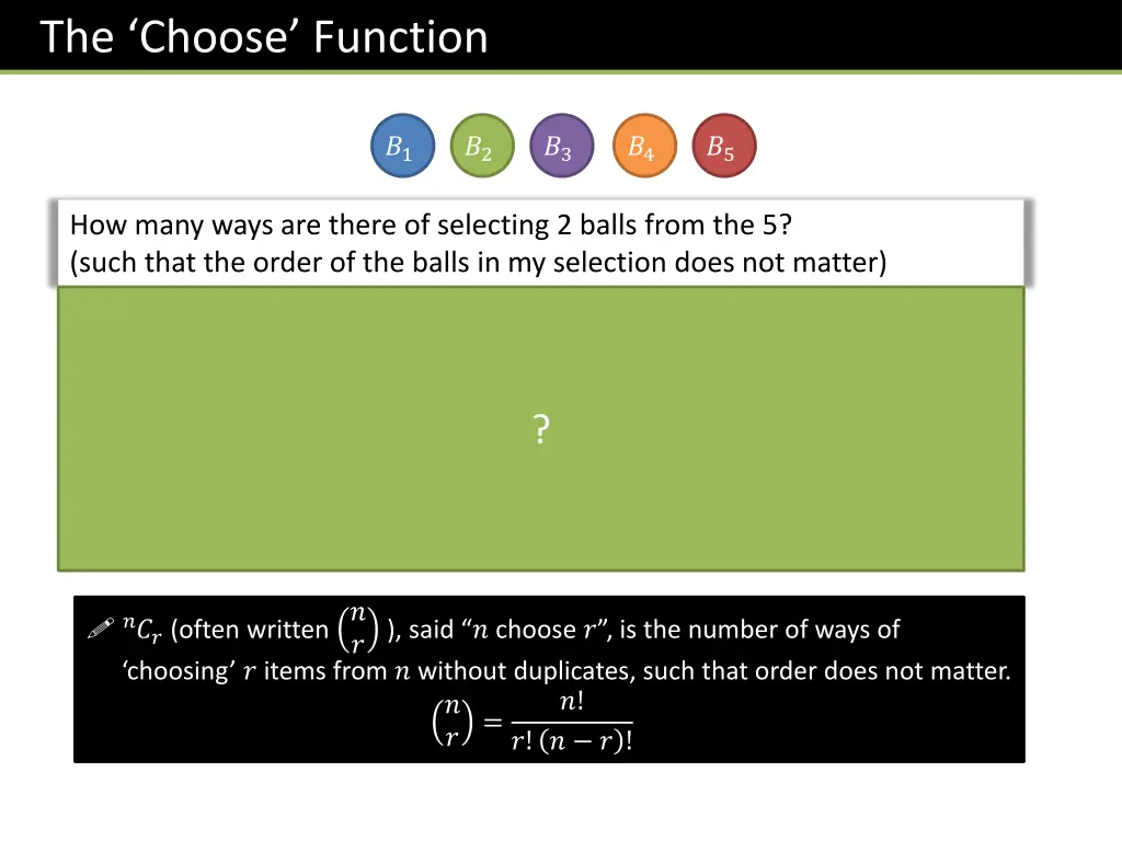 the choose function