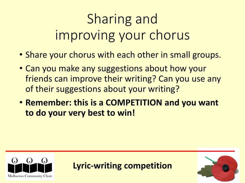 sharing and improving your chorus