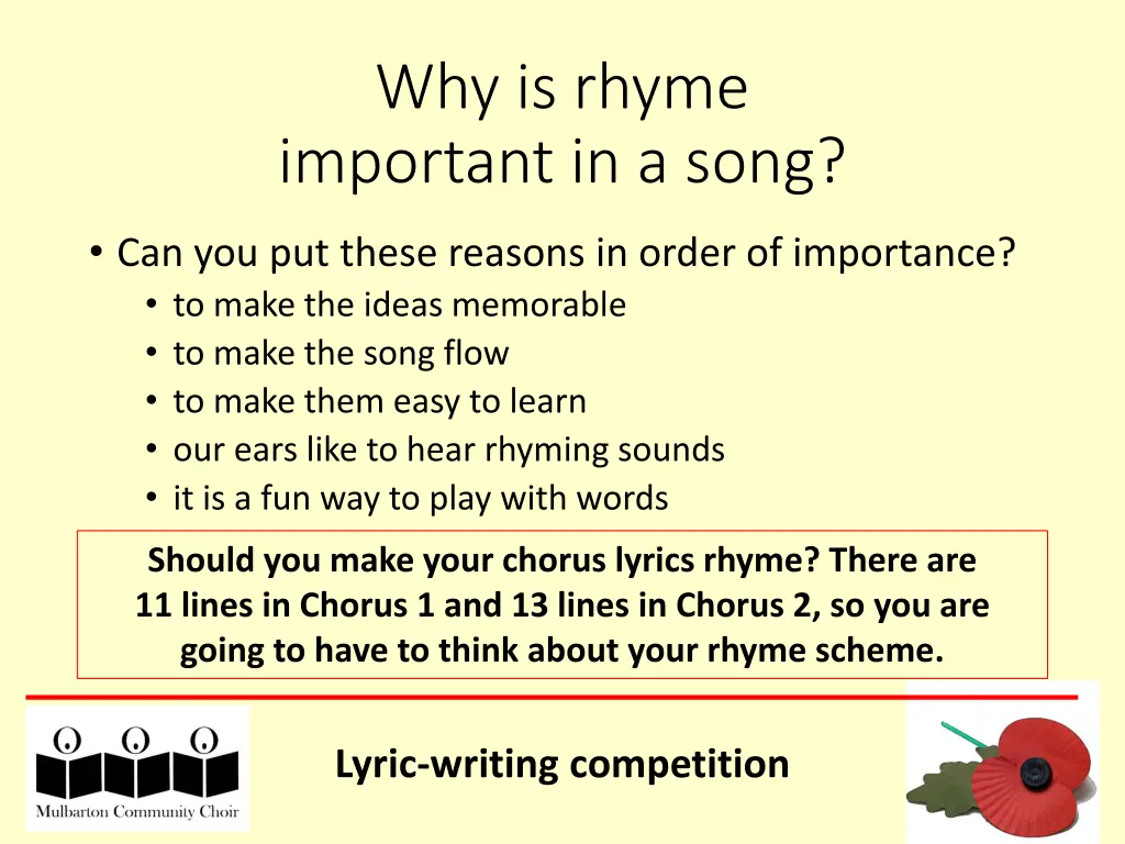 why is rhyme important in a song