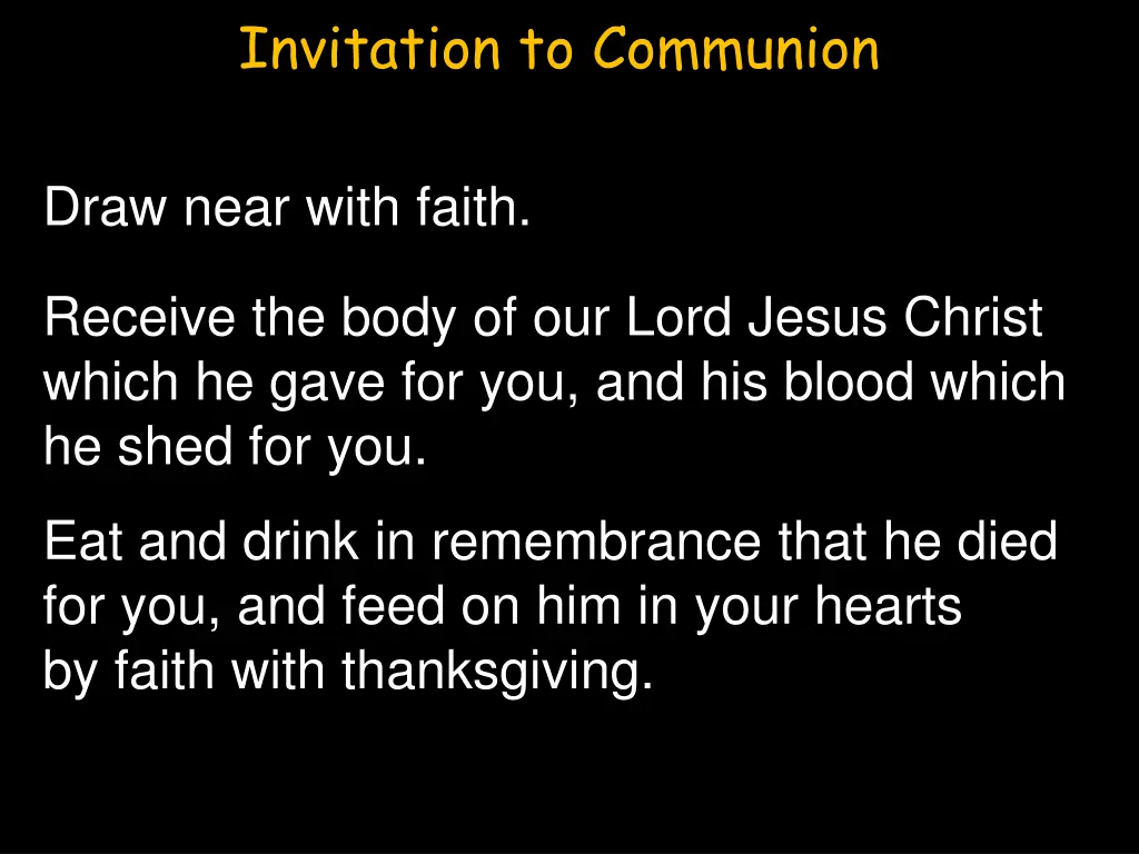 invitation to communion