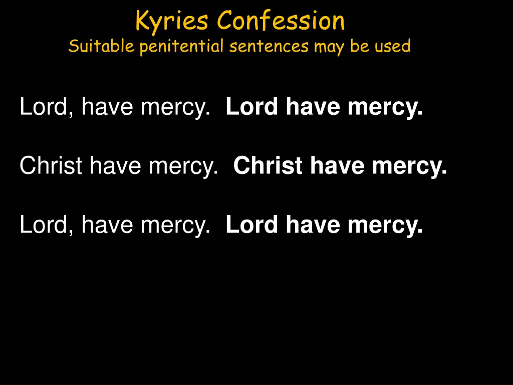 kyries confession suitable penitential sentences