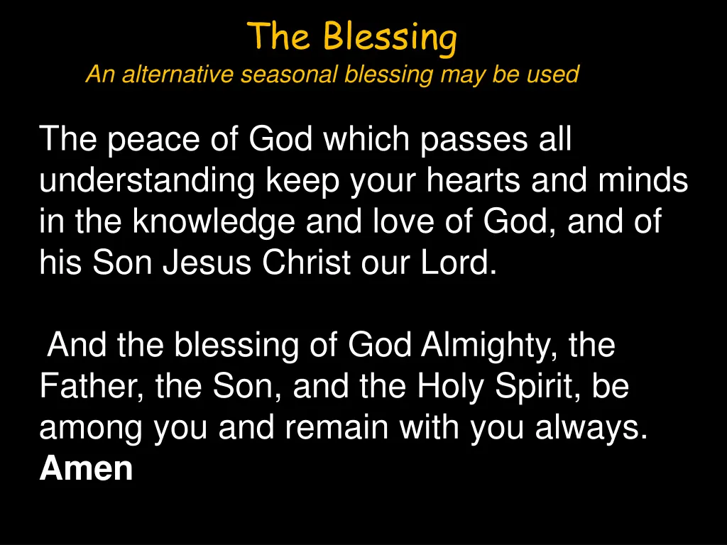 the blessing