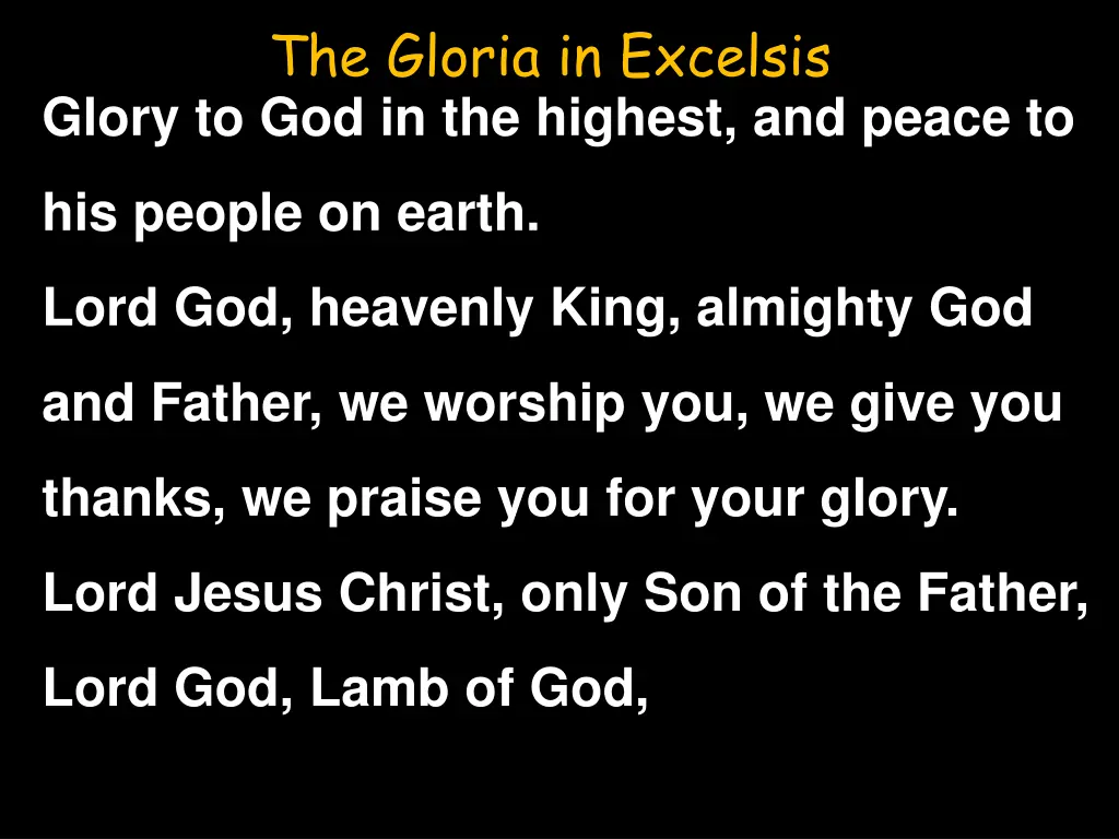 the gloria in excelsis glory