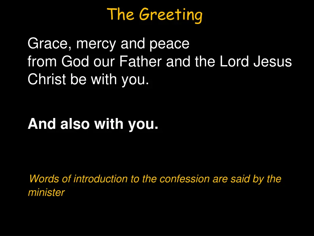 the greeting