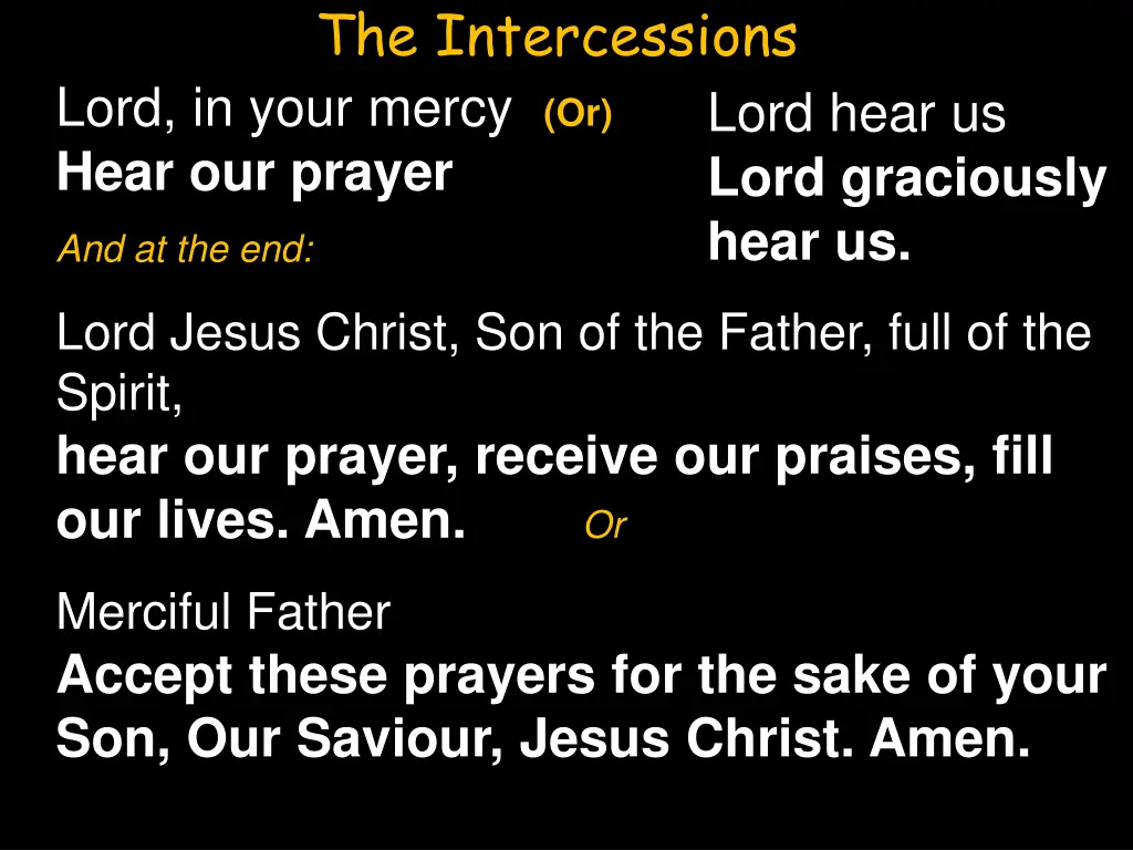 the intercessions