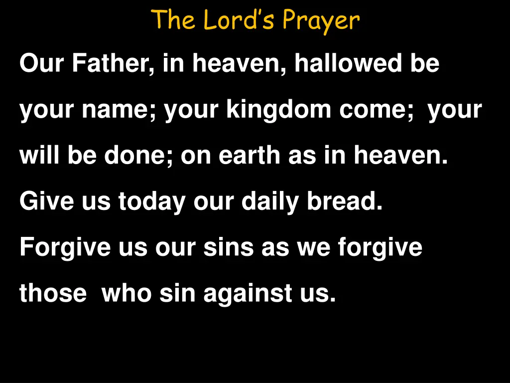 the lord s prayer