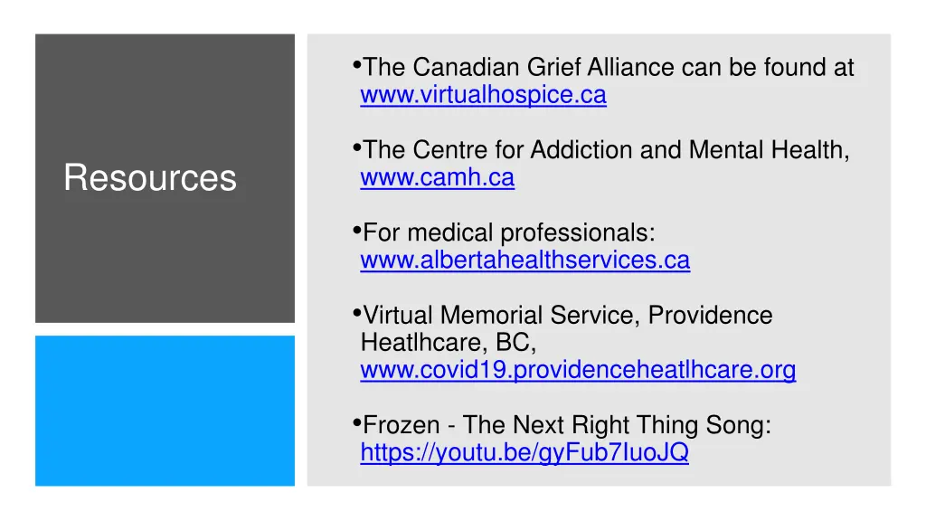 the canadian grief alliance can be found