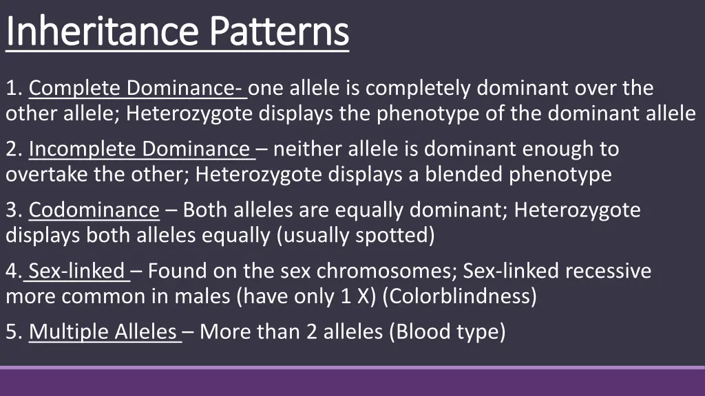 inheritance patterns inheritance patterns