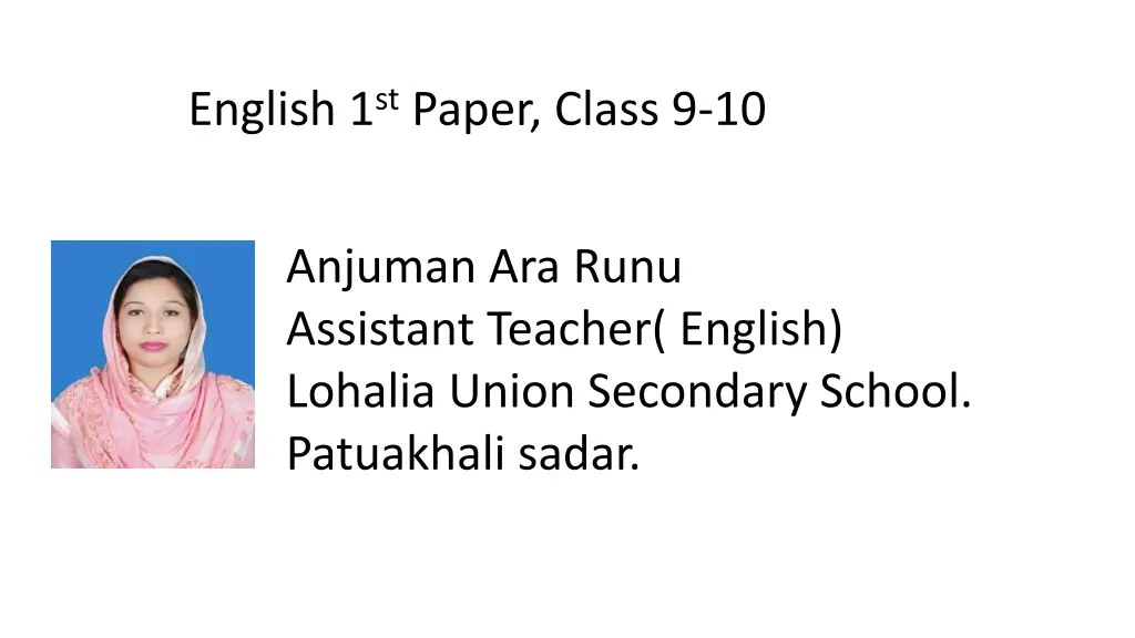 english 1 st paper class 9 10