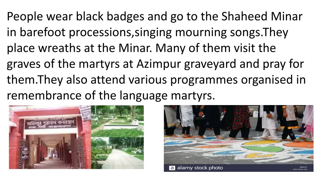 people wear black badges and go to the shaheed