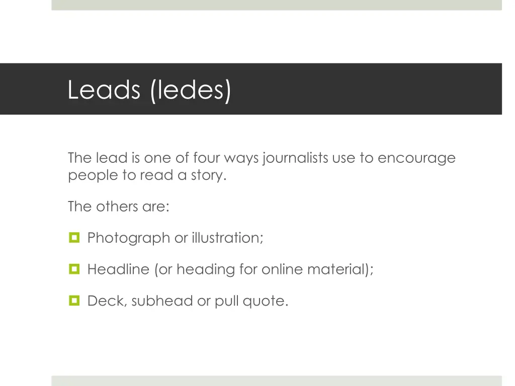 leads ledes