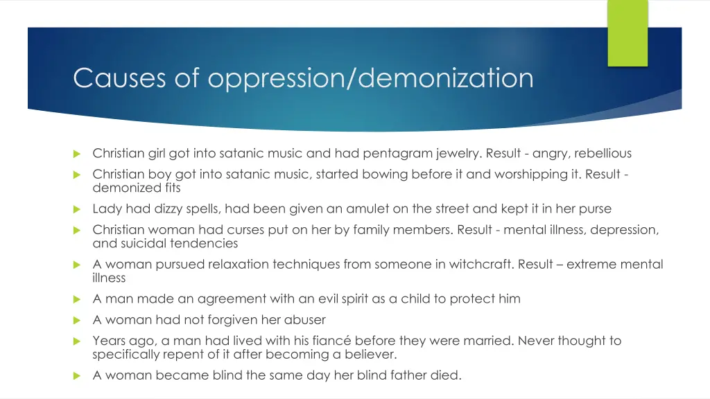 causes of oppression demonization