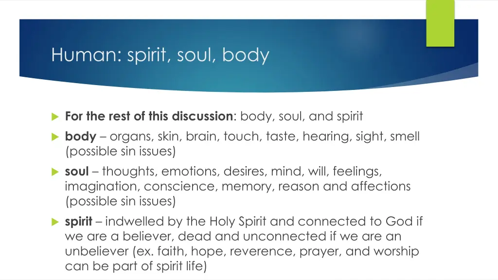 human spirit soul body