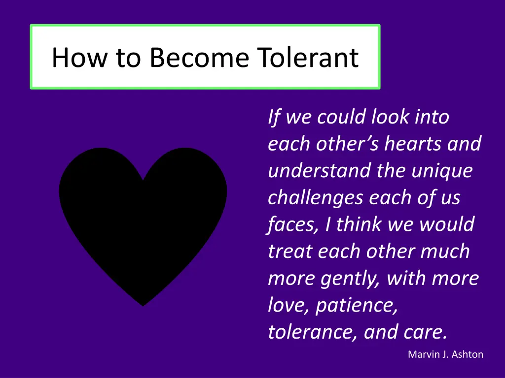 how to become tolerant