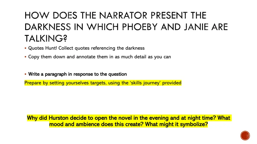 how does the narrator present the darkness