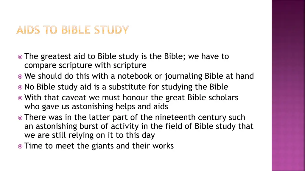 aids to bible study