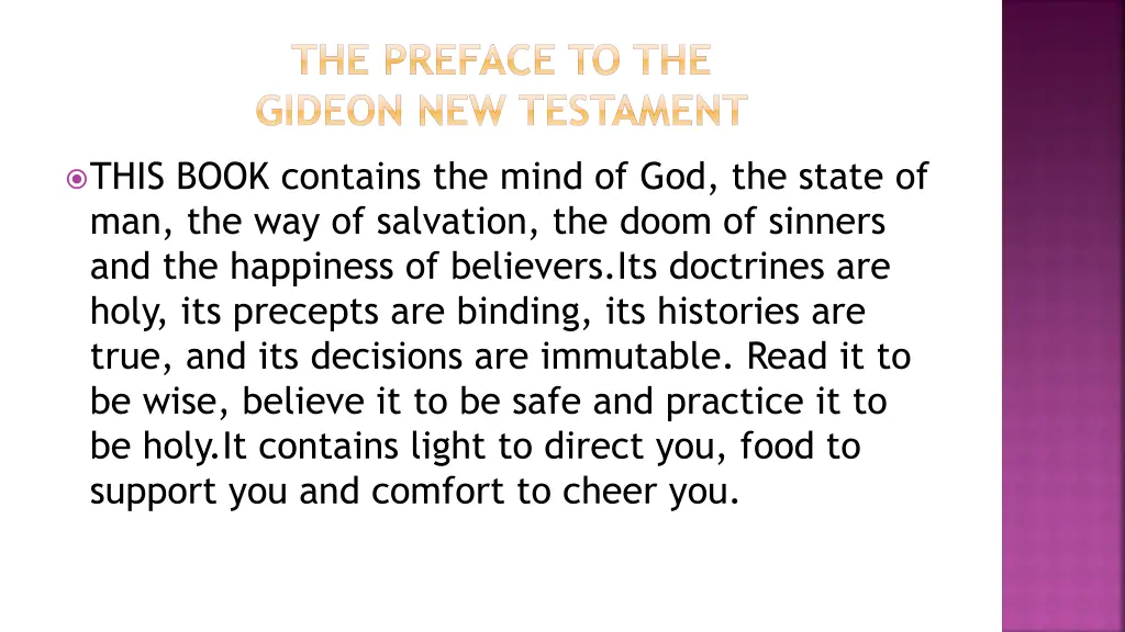 the preface to the gideon new testament