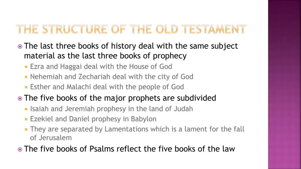 the structure of the old testament 1