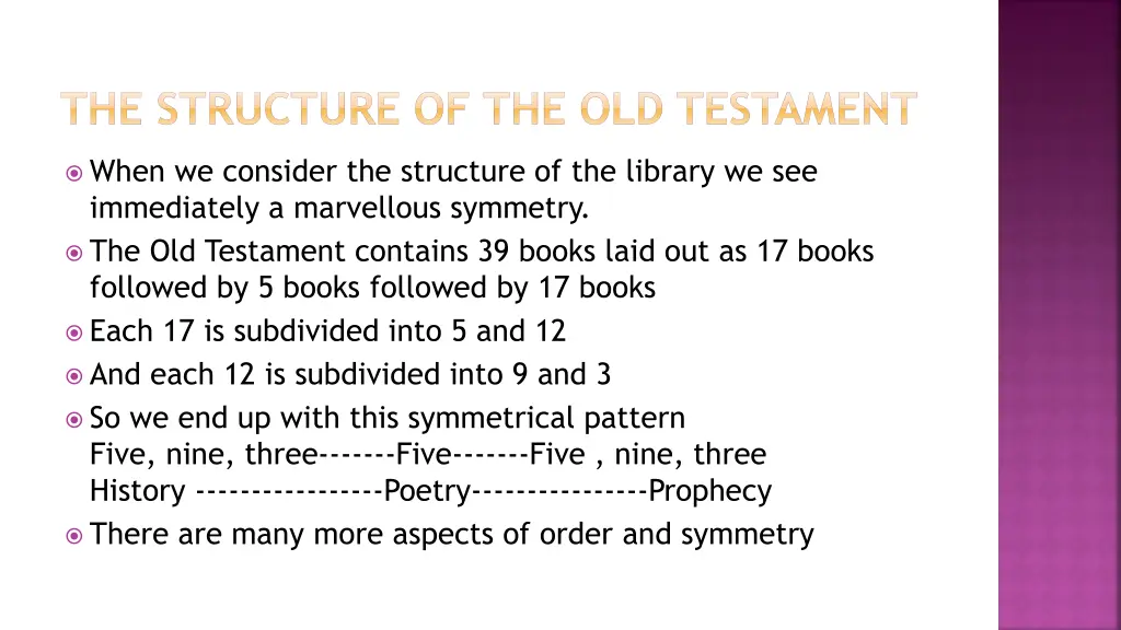 the structure of the old testament