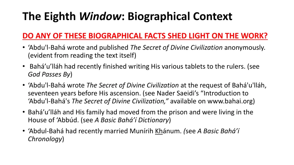 the eighth window biographical context