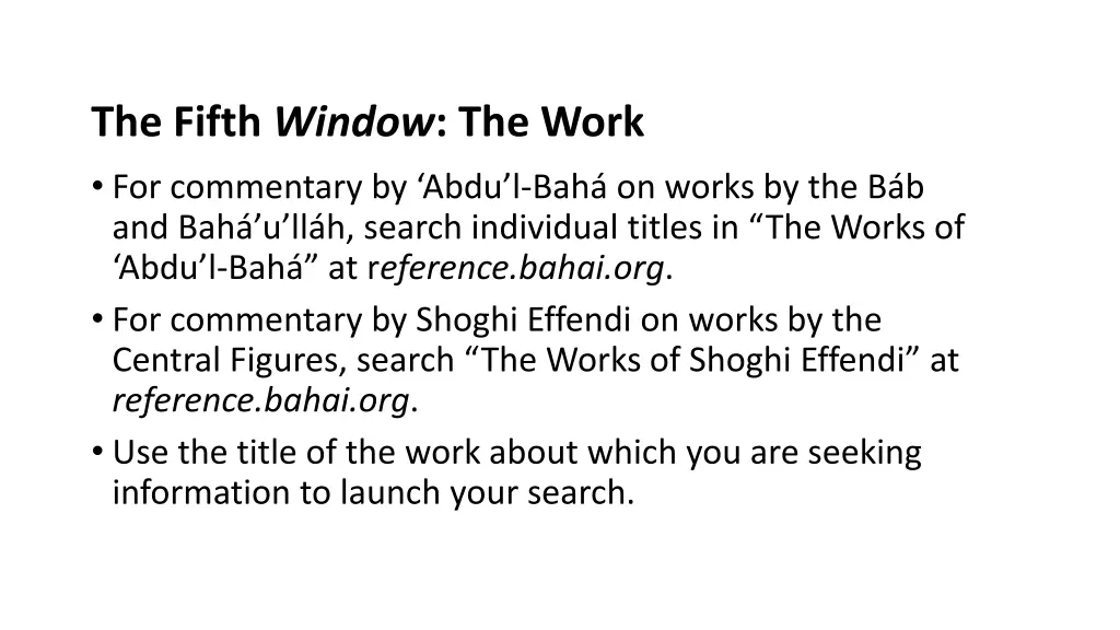 the fifth window the work for commentary by abdu